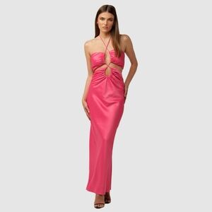 Jagger & Stone | JGR & STN Hot Pink Halter Criss Cross Maxi Dress Small Size 4